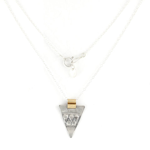 Silver & 14K Gold Filled Triangular Pendent Necklace