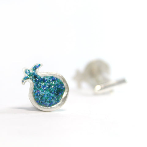 Turquoise Pomegranate Silver Cufflinks