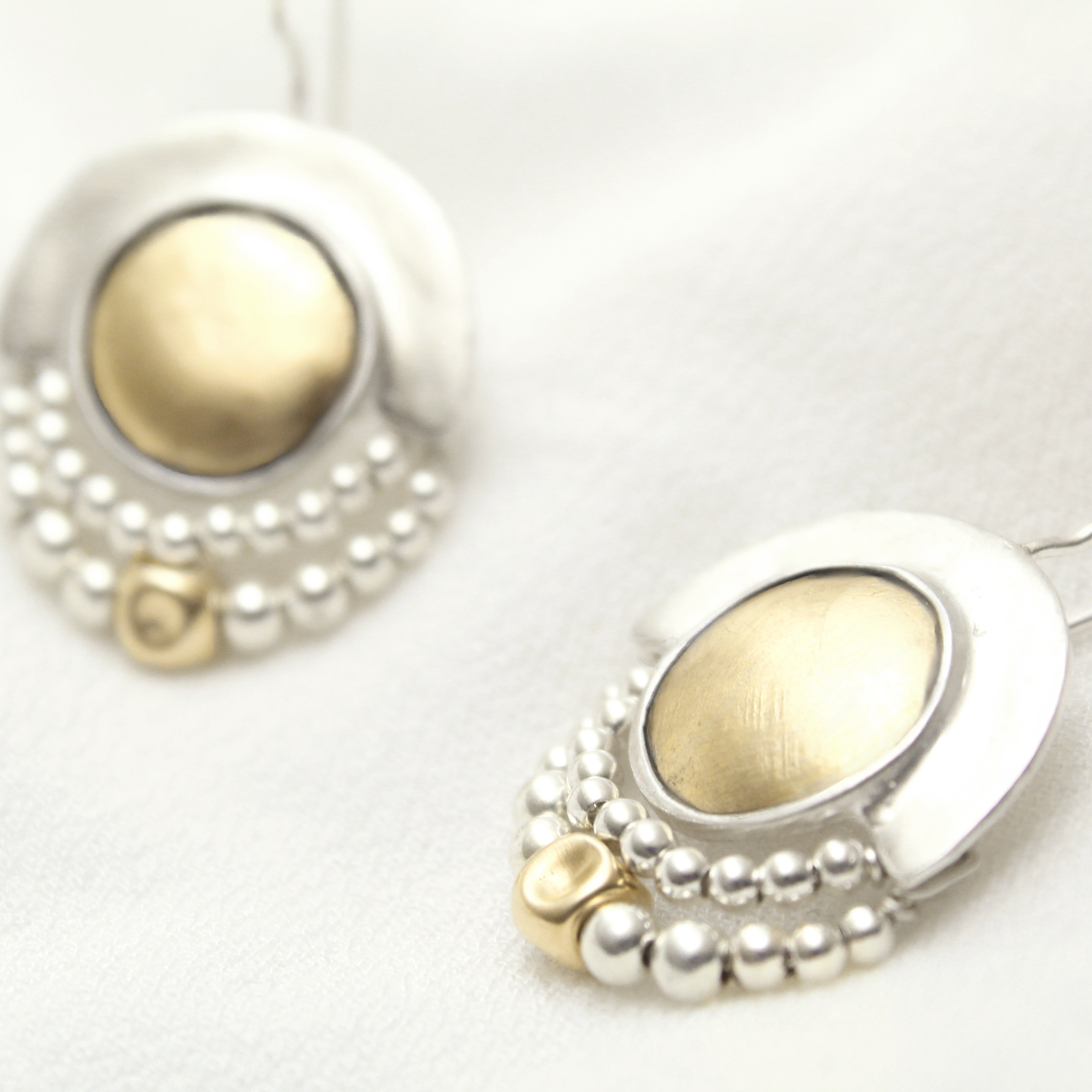 Crescent Moon - Sterling Silver & Gold-Filled Earrings