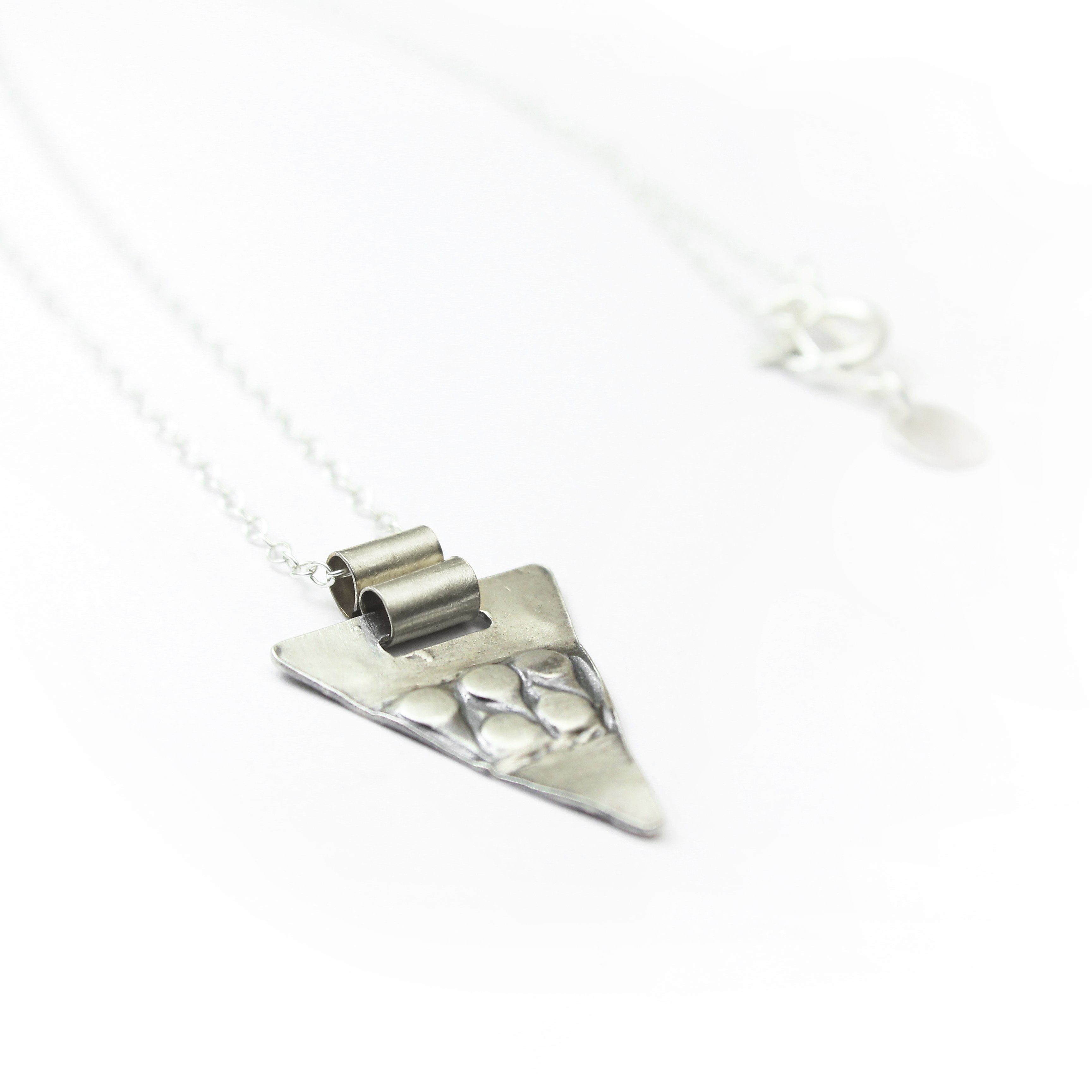 Silver & Gold filled Triangular Pendent Necklace - Shulamit Kanter