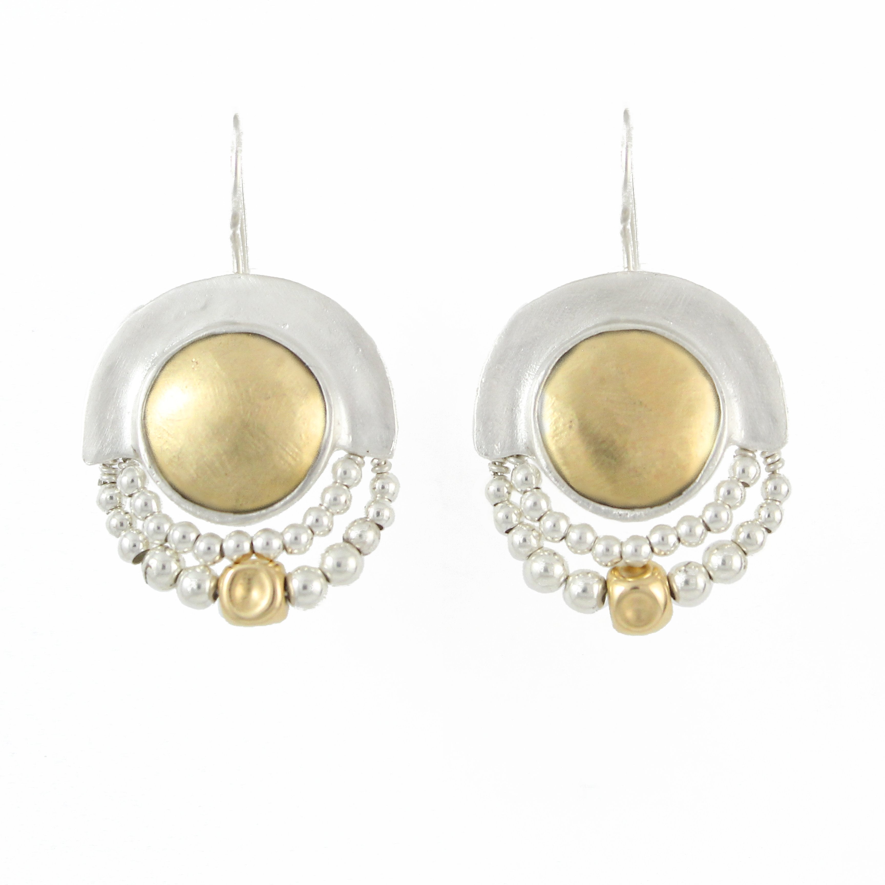 Elegant Bohemian Style Silver & Gold Filled Medium Earrings - Shulamit Kanter