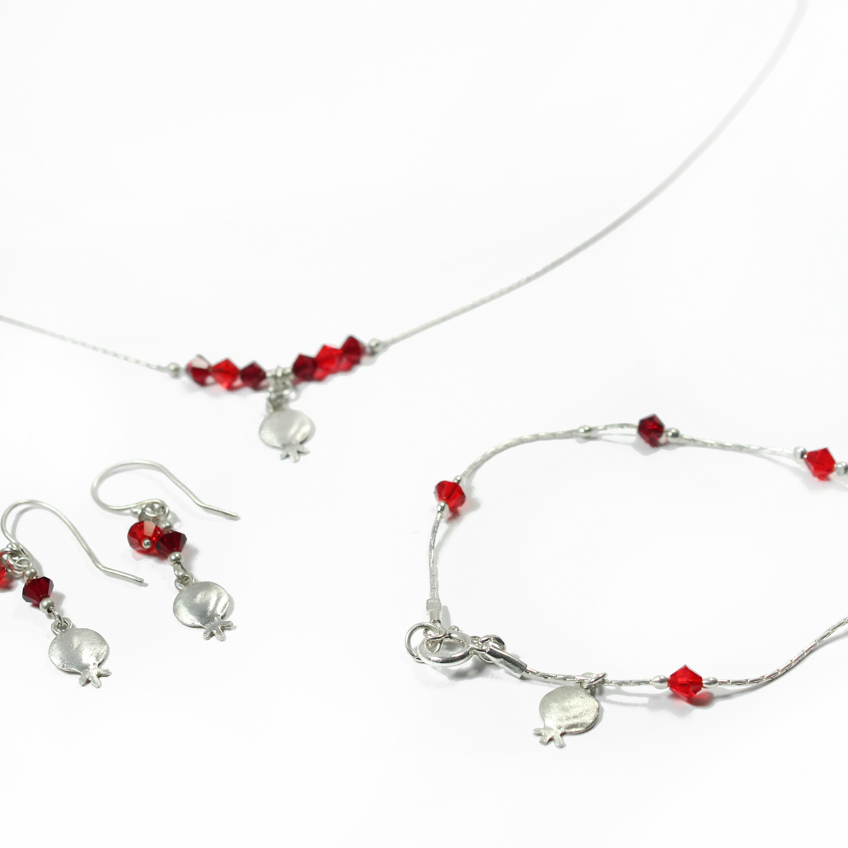 Swarovski and Silver Pomegranate Jewelry Set - Shulamit Kanter Official Store