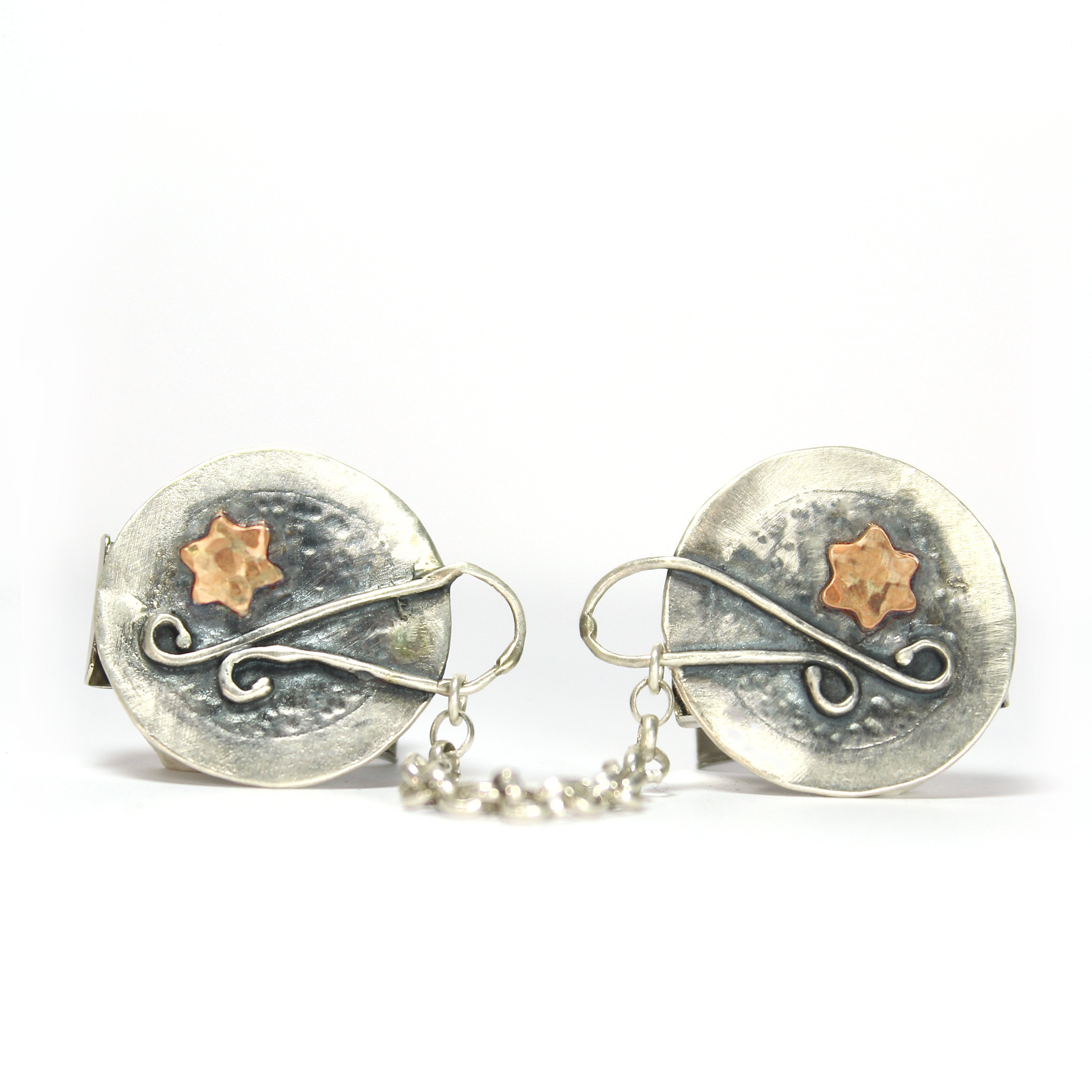 Star of David- Silver & Gold Tallit Clips - Shulamit Kanter Official Store