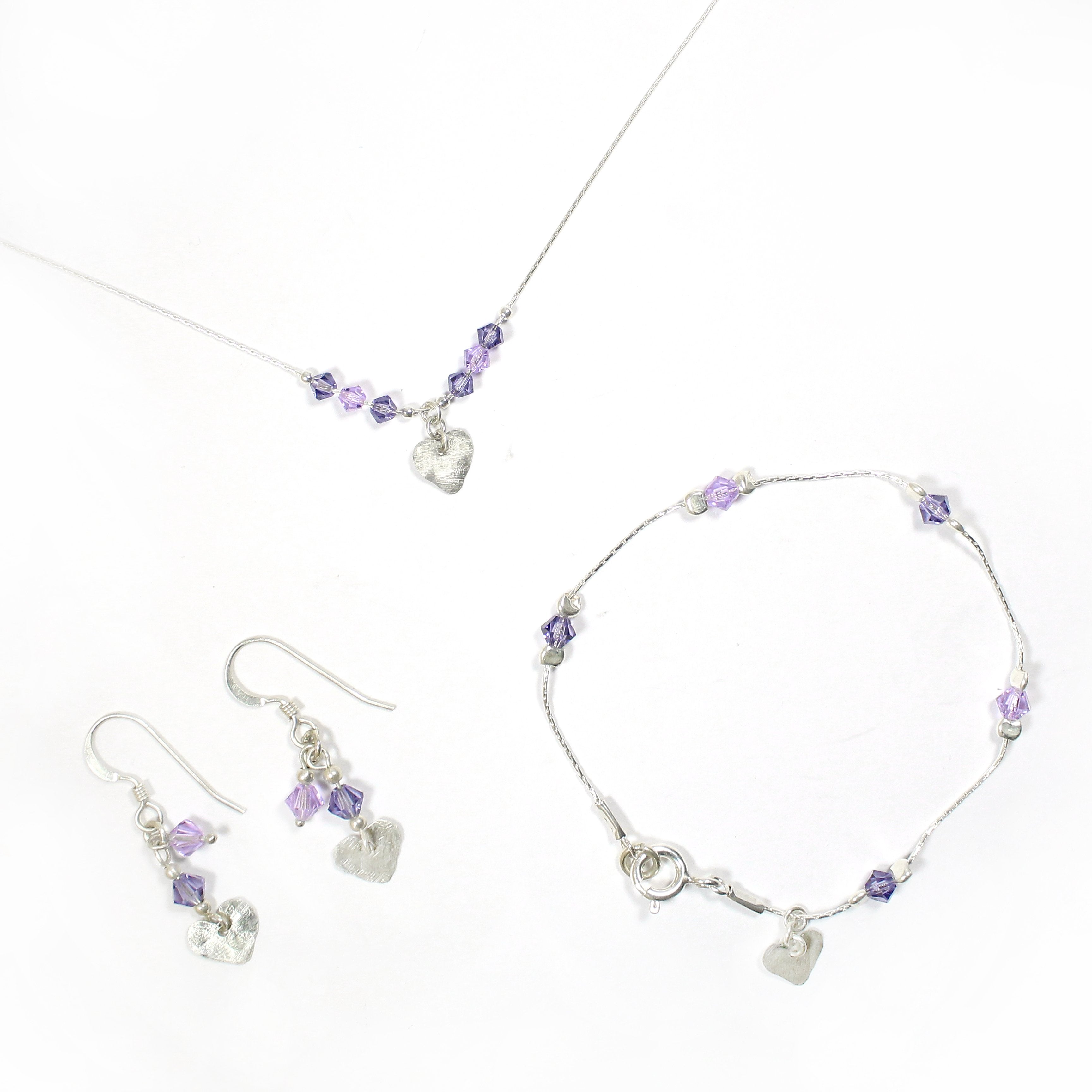 Swarovski and Silver Heart Jewelry Set - Shulamit Kanter Official Store