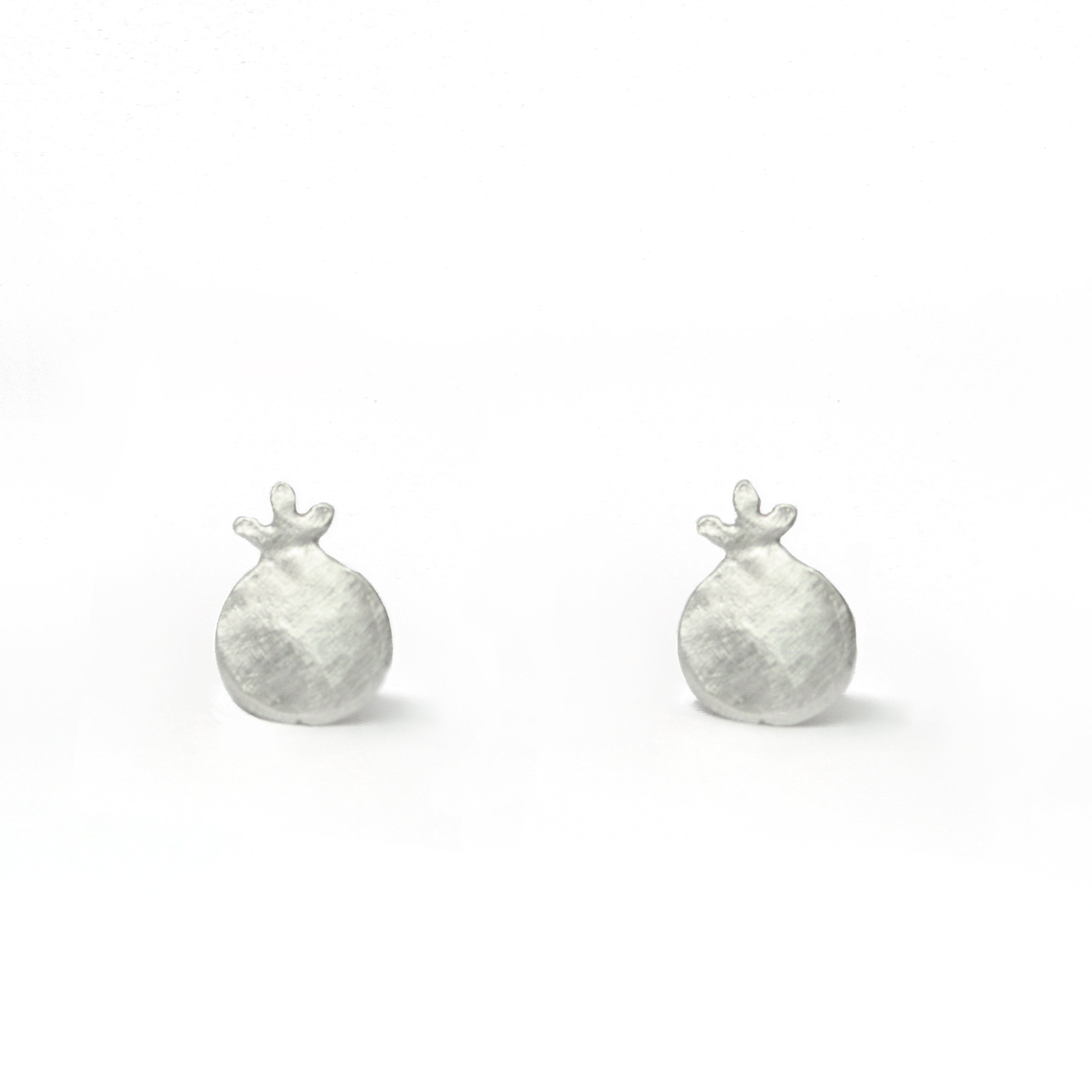 Pomegranate Silver Pierce Earrings - Shulamit Kanter