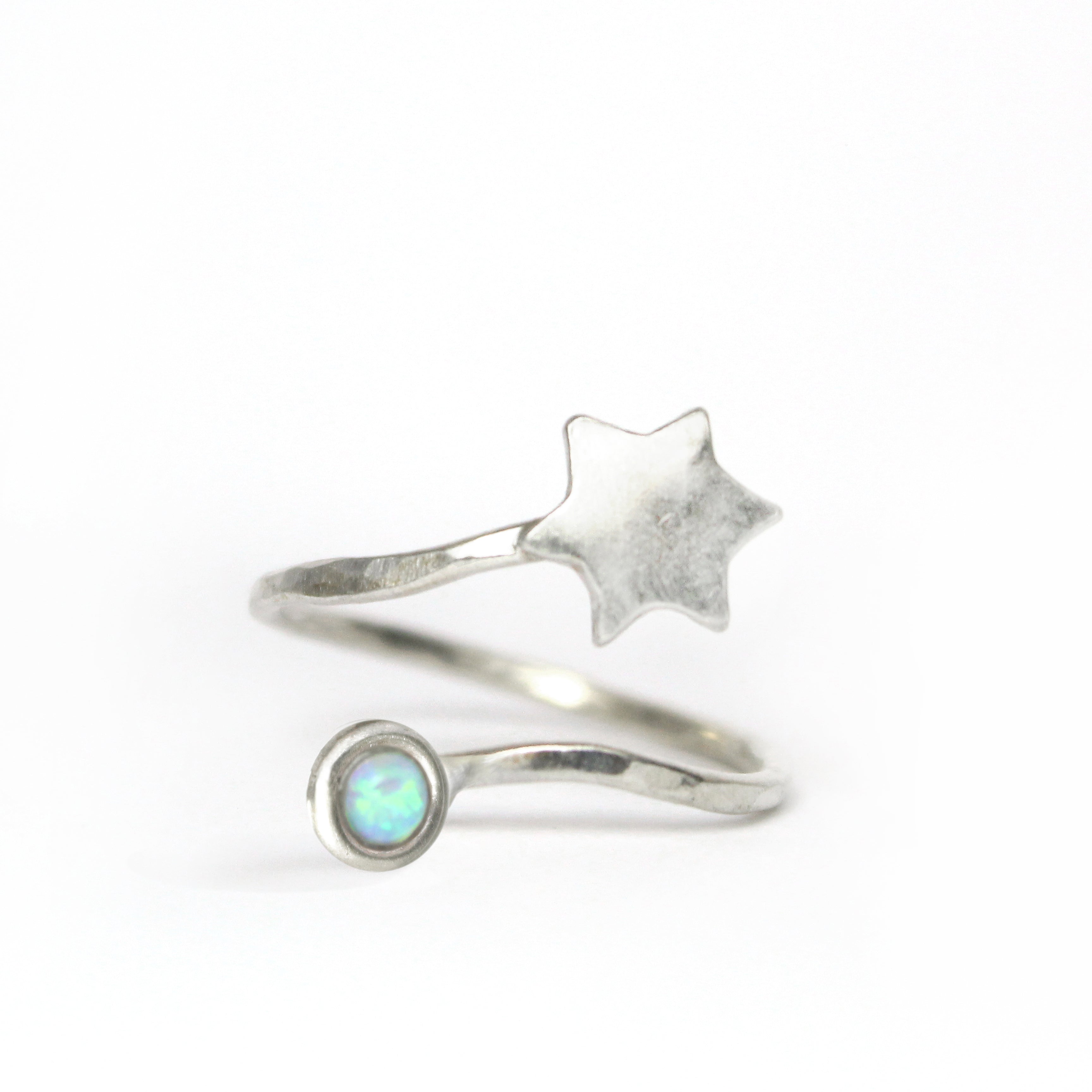 Star Of David Silver Ring with  Colorful Gemstones