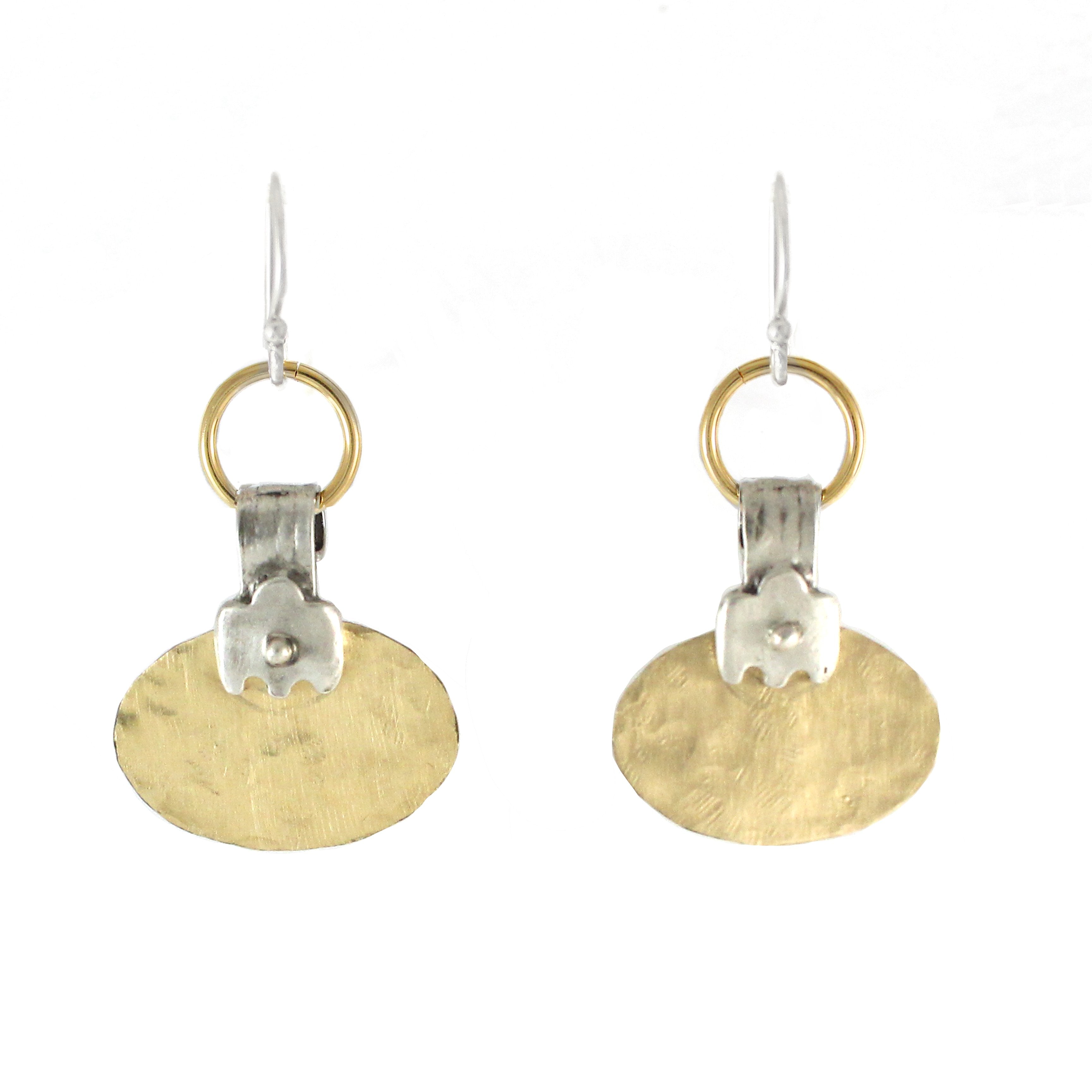 Western Moroccan Style Silver & Goldfield Medium-Small Earrings - Shulamit Kanter