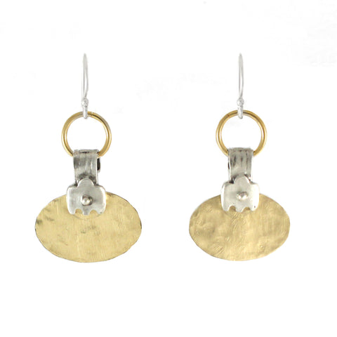 Western Moroccan Style Silver & Goldfield Medium-Small Earrings