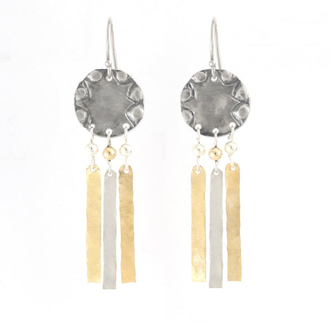 Silver & 14K Gold Filled Circular Medium Earrings