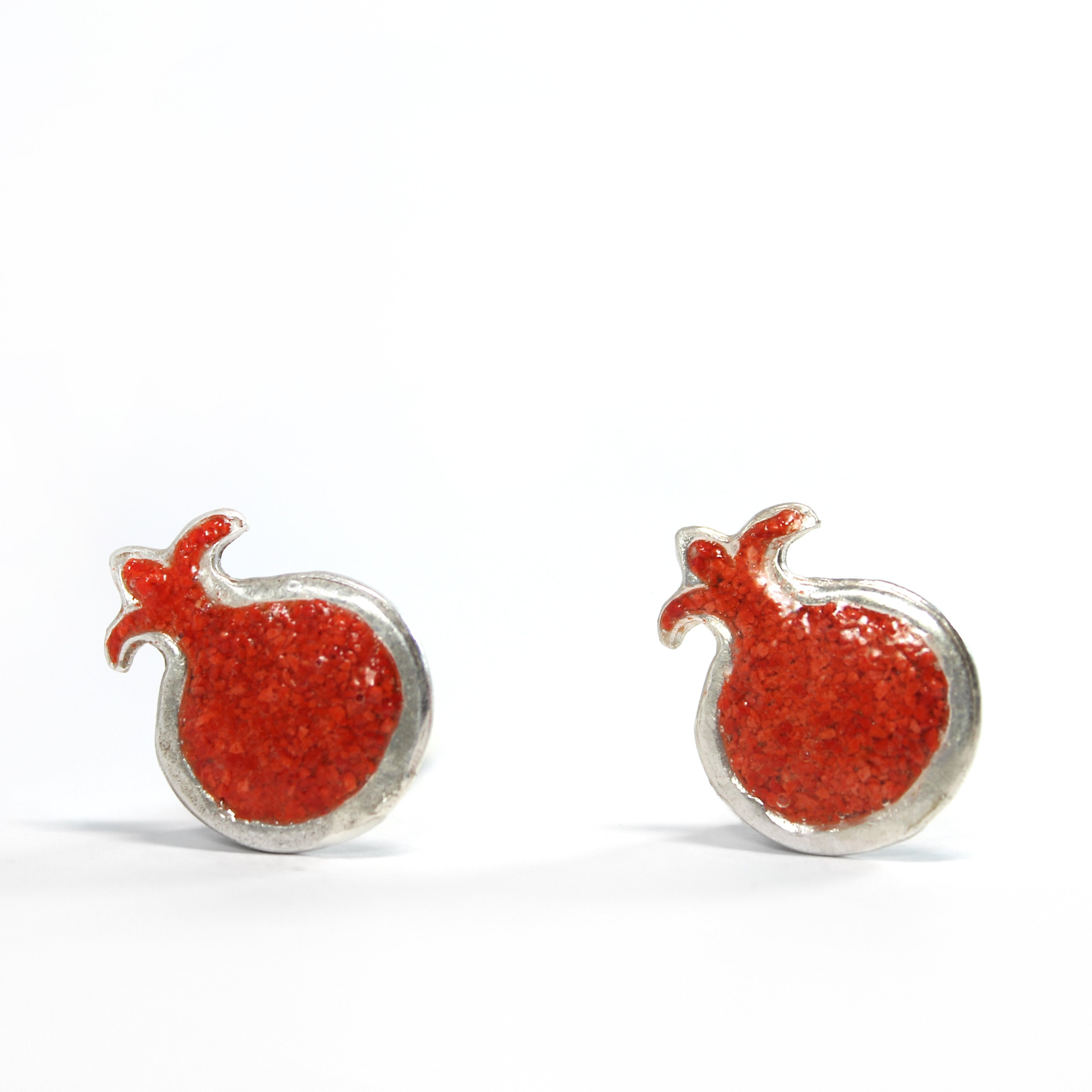 Red Pomegranate Cufflinks - Shulamit Kanter